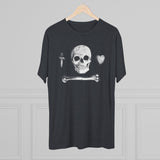 American Marauder Stede Bonnet Pirate Flag Triblend Athletic Shirt T-Shirt Printify 