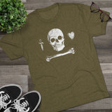 American Marauder Stede Bonnet Pirate Flag Triblend Athletic Shirt T-Shirt Printify 