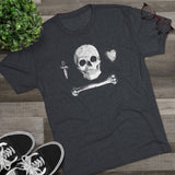American Marauder Stede Bonnet Pirate Flag Triblend Athletic Shirt T-Shirt Printify 