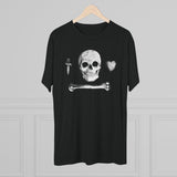American Marauder Stede Bonnet Pirate Flag Triblend Athletic Shirt T-Shirt Printify 