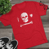 American Marauder Stede Bonnet Pirate Flag Triblend Athletic Shirt T-Shirt Printify 
