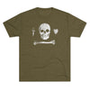 American Marauder Stede Bonnet Pirate Flag Triblend Athletic Shirt T-Shirt Printify Tri-Blend Military Green M 