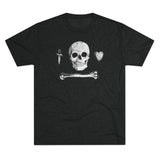 American Marauder Stede Bonnet Pirate Flag Triblend Athletic Shirt T-Shirt Printify Tri-Blend Vintage Black M 