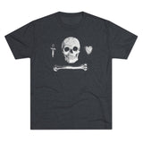 American Marauder Stede Bonnet Pirate Flag Triblend Athletic Shirt T-Shirt Printify Tri-Blend Vintage Navy M 