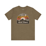 Distressed Atropian Liberation Team Badge Athletic Fit Short Sleeve Tee T-Shirt Printify S Heather Olive 