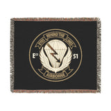 E Company 51st LRS Insignia Woven Blanket Home Decor Printify Artwork 60" × 50" 