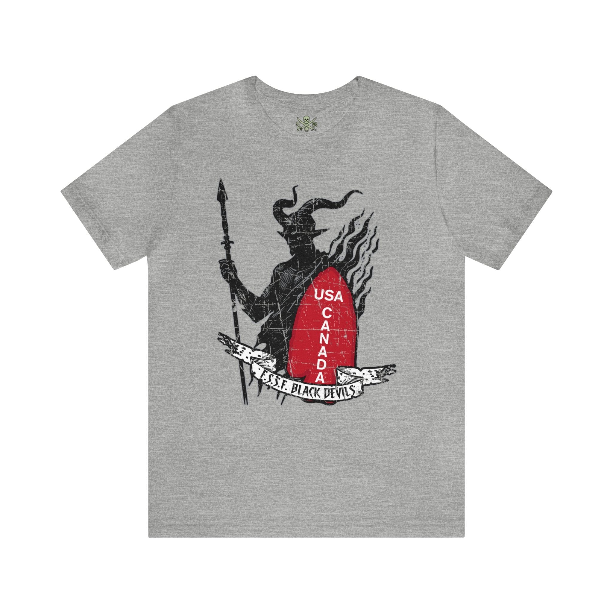 50s 60s USAF utility shirt 刺繍 RED DEVIL First Special Service Forces Black Devil - Athletic Fit Team