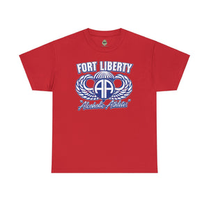Fort Liberty Alcoholic Athletes - Unisex Heavy Cotton Tee T-Shirt Printify Red S 
