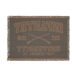 Infantry University Fort Benning Woven Blanket Home Decor Printify 
