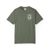 International Long Range Reconnaissance Patrol School (ILRRPS) Legacy Logo Dyed Soft Cotton Shirt T-Shirt Printify S Moss 