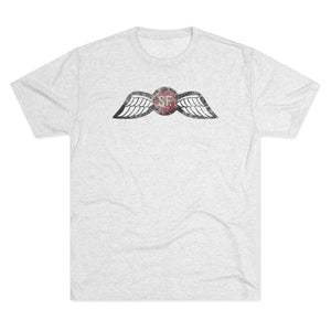 Jedburgh Distressed Wings Triblend Shirt T-Shirt Printify Tri-Blend Heather White S 