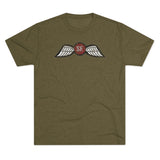 Jedburgh Distressed Wings Triblend Shirt T-Shirt Printify Tri-Blend Military Green S 