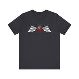 Jedburgh (OSS) Distressed Wing Insignia - Athletic Fit Team Shirt T-Shirt Printify Dark Grey M 