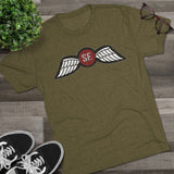 Jedburgh (OSS) Distressed Wings Insignia Triblend Shirt T-Shirt Printify 