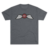 Jedburgh (OSS) Distressed Wings Insignia Triblend Shirt T-Shirt Printify Tri-Blend Premium Heather S 