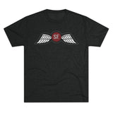 Jedburgh (OSS) Distressed Wings Insignia Triblend Shirt T-Shirt Printify Tri-Blend Vintage Black S 
