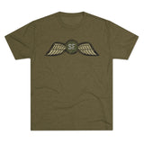 Jedburgh (OSS)Distressed Wings OD EDITION Triblend Shirt T-Shirt Printify Tri-Blend Military Green S 