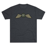 Jedburgh (OSS)Distressed Wings OD EDITION Triblend Shirt T-Shirt Printify Tri-Blend Vintage Navy S 