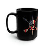 Nous Defions American Flag Black Mug Mug Printify 