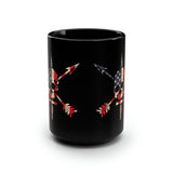 Nous Defions American Flag Black Mug Mug Printify 