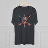 Nous Defions American Flag Triblend Athletic Shirt T-Shirt Printify 
