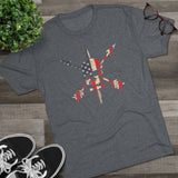 Nous Defions American Flag Triblend Athletic Shirt T-Shirt Printify 