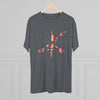 Nous Defions American Flag Triblend Athletic Shirt T-Shirt Printify 