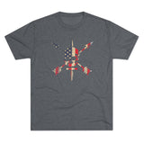 Nous Defions American Flag Triblend Athletic Shirt T-Shirt Printify Tri-Blend Premium Heather M 