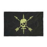Nous Defions Bright Green Logo Double-Sided Flag - 36 x 60 Home Decor Printify 36'' × 60'' 