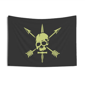 Nous Defions Bright Green Logo Double-Sided Flag - 36 x 60 Home Decor Printify 
