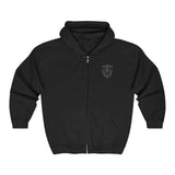 ODA 9135 No Finger Unisex Heavy Blend™ Full Zip Hooded Sweatshirt Hoodie Printify Black S 
