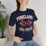 Pineland Fire and Rescue Front Print Athletic Fit Short Sleeve Tee T-Shirt Printify 