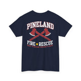 Pineland Fire and Rescue Left Chest and Full Back Print Standard Fit Cotton Shirt T-Shirt Printify 