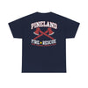 Pineland Fire and Rescue Left Chest and Full Back Print Standard Fit Cotton Shirt T-Shirt Printify 
