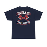 Pineland Fire and Rescue Left Chest and Full Back Print Standard Fit Cotton Shirt T-Shirt Printify 
