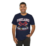 Pineland Fire Department Front Print Athletic Fit Short Sleeve Tee T-Shirt Printify 
