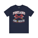 Pineland Fire Department Front Print Athletic Fit Short Sleeve Tee T-Shirt Printify Navy S 