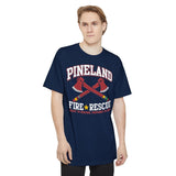 Pineland Fire Rescue 'TALL EDITION' T-Shirt — Crossed Axes Firefighter Tee T-Shirt Printify 