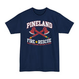 Pineland Fire Rescue 'TALL EDITION' T-Shirt — Crossed Axes Firefighter Tee T-Shirt Printify Navy LT 