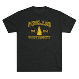Pineland University Triblend Athletic Shirt T-Shirt Printify Tri-Blend Vintage Black S 
