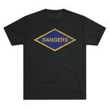 Rangers Diamond Triblend Athletic Shirt T-Shirt Printify Tri-Blend Vintage Black S 