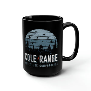 Retro Cole Range Adventure Campground 15oz Black Mug Mug Printify 15oz 
