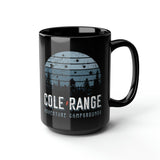 Retro Cole Range Adventure Campground 15oz Black Mug Mug Printify 