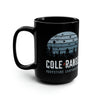 Retro Cole Range Adventure Campground 15oz Black Mug Mug Printify 