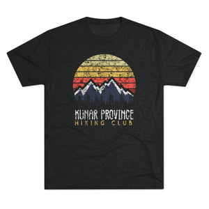 Retro Kunar Province Hiking Club Triblend Athletic Shirt T-Shirt Printify Tri-Blend Vintage Black M 