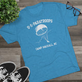 Retro US Paratroops Camp Mackall Triblend Athletic Shirt T-Shirt Printify 