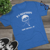 Retro US Paratroops Camp Mackall Triblend Athletic Shirt T-Shirt Printify 