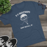 Retro US Paratroops Camp Mackall Triblend Athletic Shirt T-Shirt Printify 