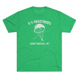 Retro US Paratroops Camp Mackall Triblend Athletic Shirt T-Shirt Printify M Tri-Blend Envy 
