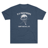 Retro US Paratroops Camp Mackall Triblend Athletic Shirt T-Shirt Printify M Tri-Blend Indigo 
